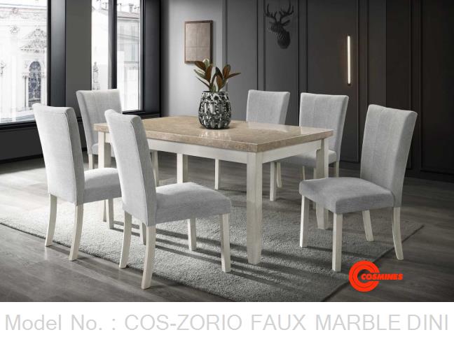 COS-ZORIO FAUX MARBLE DINING S